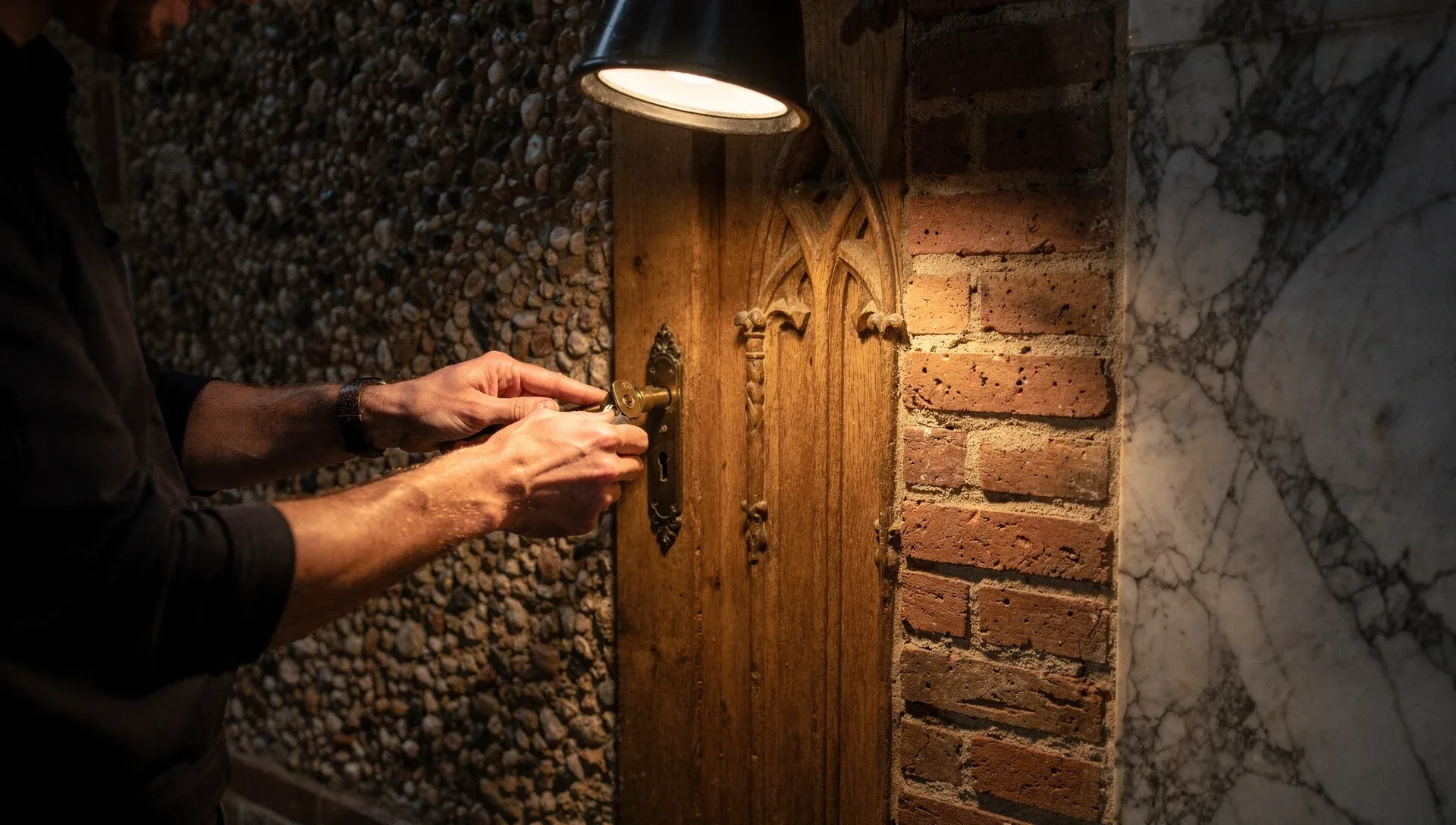 Artisan serrurier au travail sur une serrure à Perpignan